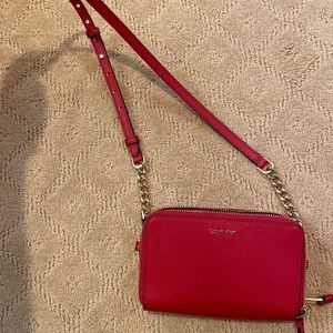 Calvin Klein red crossbody bag